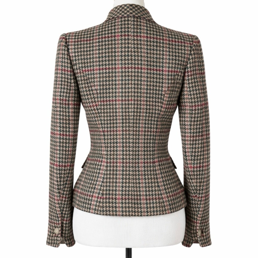 Vintage 1980’s Ralph Lauren Blazer Wool Herringbone Plaid USA Women’s Jacket 8 - Picture 6 of 11